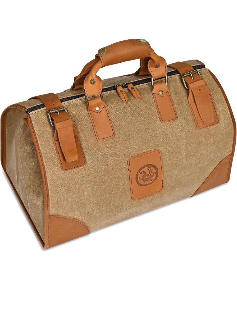 Water-Resistant Canvas & Leather Travel Duffle Bag | Gym Tote & Weekender for